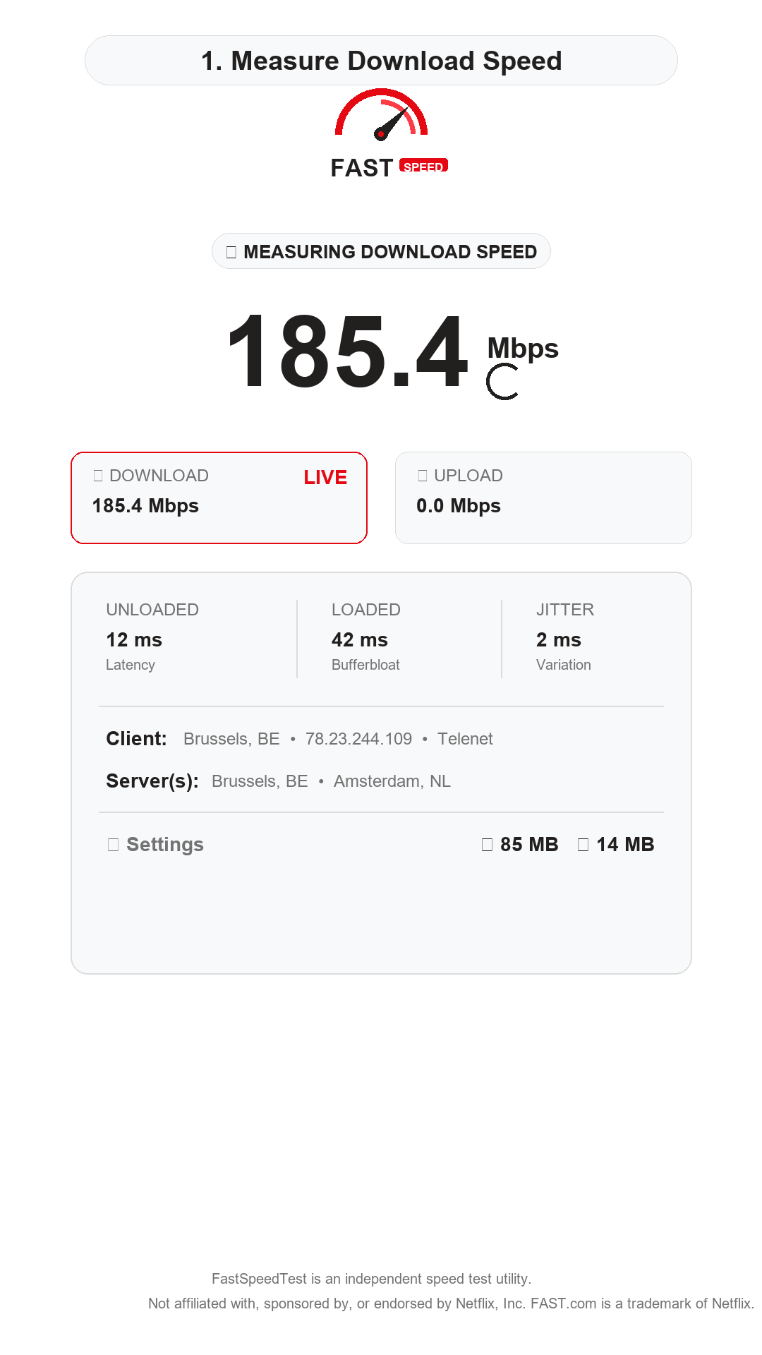AskIT Speed - Live Download Testing