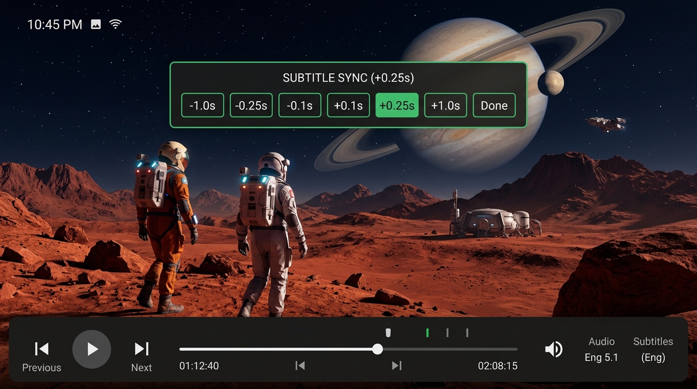 AskIT TV Video Player with Subtitle Sync by Line Controls