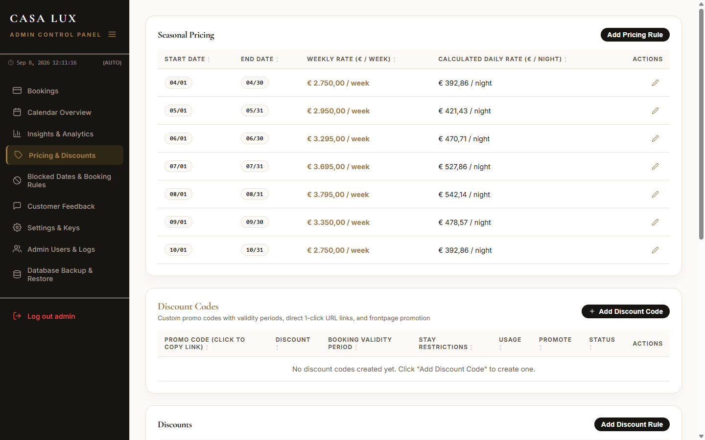 casa-lux.es - 360° Luxury Hospitality & Booking Management SaaS